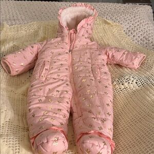 Jessica Simpson Pink and Gold Baby Snowsuit